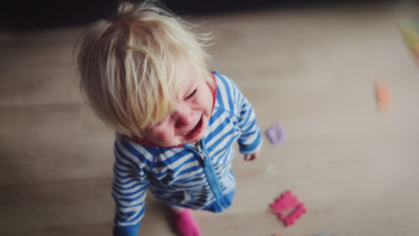 toddler boy crying