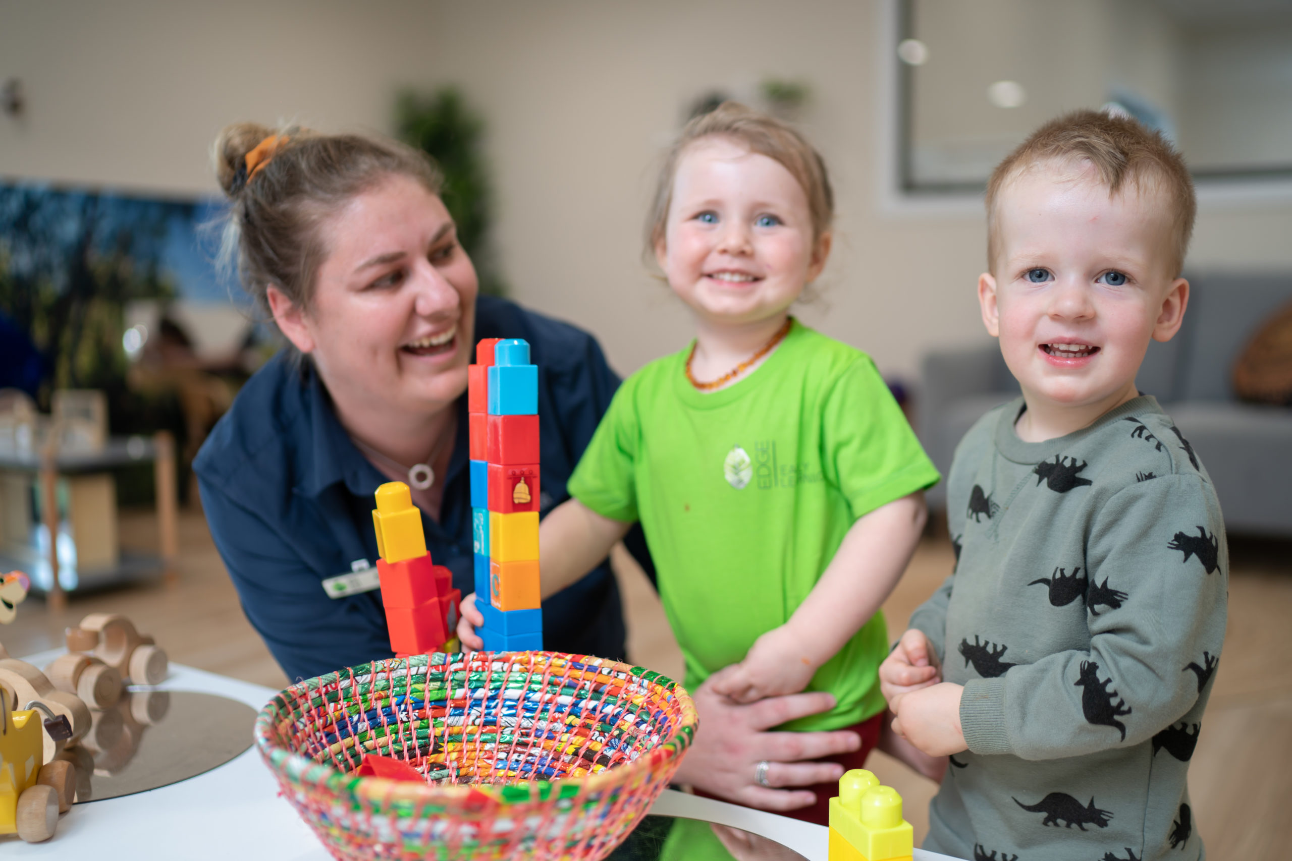 Two children in child care