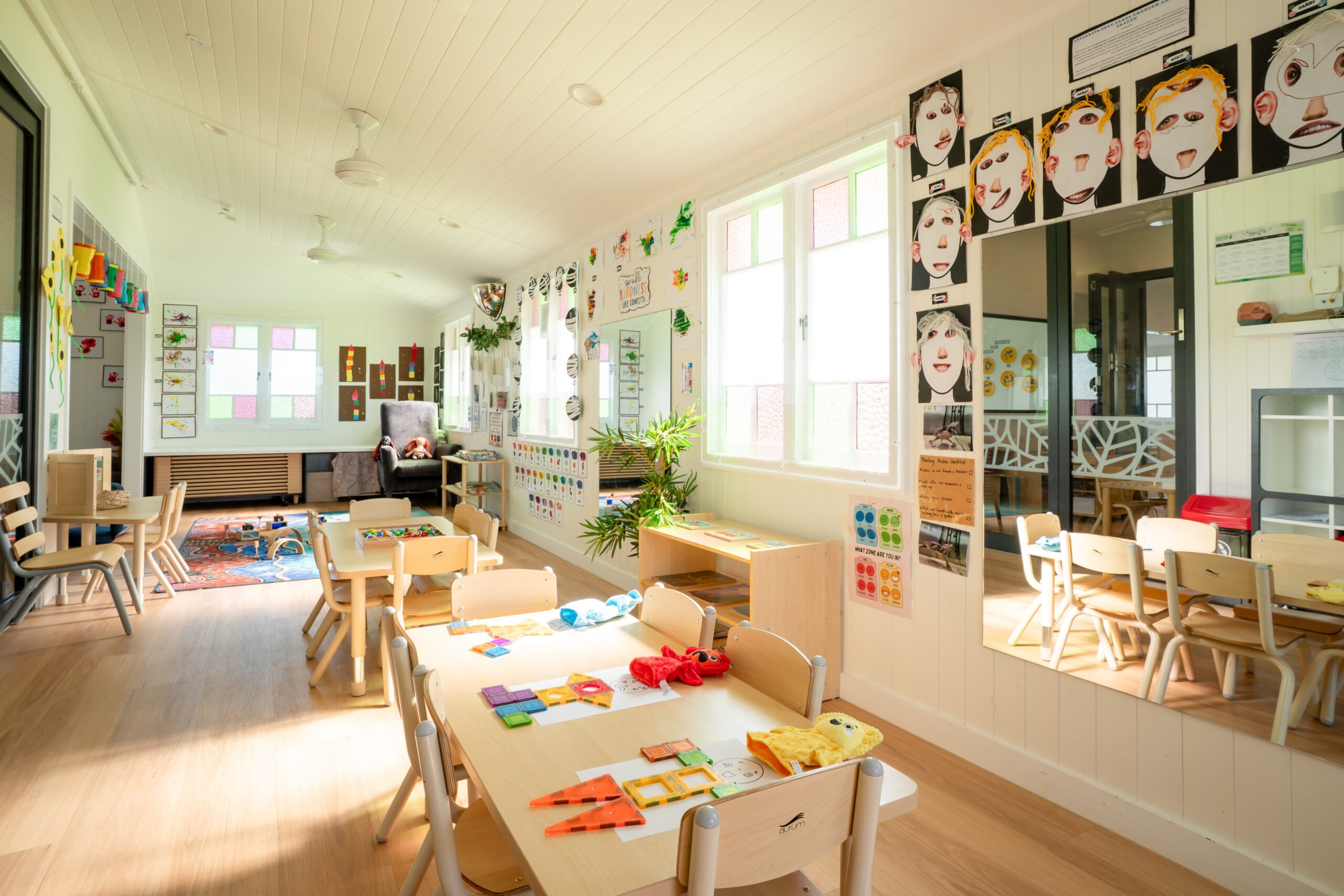Kindergarten classroom at Grange day care centre.